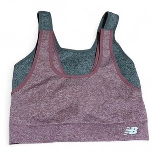 New Balance Women's Dual-Tone Sports Bra - Mauve and Teal